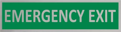 Produktbild von CombiCraft Aluminium Türschild Emergency Exit 165x45mm mit 3M-Tape zur Befestigung, einfache Kennzeichnung von Räumen und Bereichen