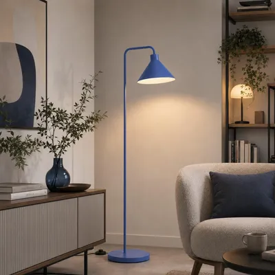 Produktbild von Opviq, Hochwertige Stehlampe (E27, 40W) Blau, Metallkörper, Skandinavisch, 100% Melamin