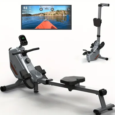 Image de Machine d'aviron pliable - Machine d'aviron magnétique - Appareil de fitness - 16 niveaux de résistance