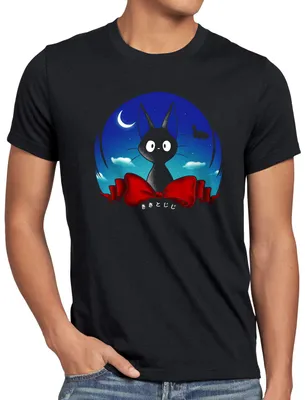 Produktbild von style3 Katze Jiji Herren T-Shirt kikis kleiner lieferservice hexe besen
