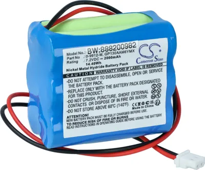 Produktbild von vhbw Akku Ersatz für Visonic GP65AAM6YMX, LTT-AA1300LSDX6Y, GP211ATH6XML, GP220AAH6YMX für Alarmanlage, Alarmsystem (2000 mAh, 7,2 V, NiMH)
