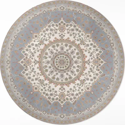 Produktbild von Zartes Pflanzenornament Mandala Vintage– Vinylteppich – Indoor Teppich – Flur – Pflegeleicht – Runder Teppich – PVC Teppich – Outdoor Teppich – Pflegeleicht – fi 60cm