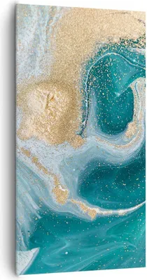 Produktbild von Bild auf Leinwand - Leinwandbild - Einteilig - Golden Türkis Hintergrund - 65x120cm - Wand Bild - Wanddeko - Wandbilder - Leinwanddruck - Bilder - Wanddekoration - Leinwand bilder - PA65x120-4969