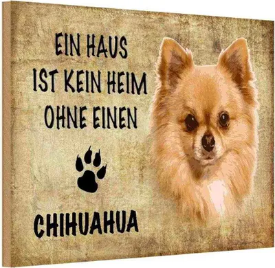 Produktbild von vianmo Holzschild 12x18 cm Chihuahua Hund ohne kein Heim Tier Haustier