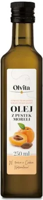 A bottle of Olvita apricot kernel oil.