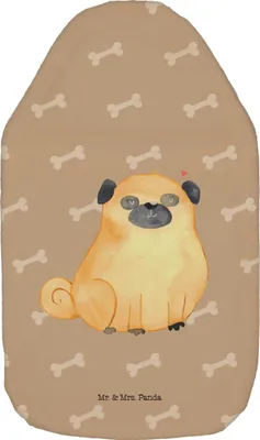 Produktbild von Mr. & Mrs. Panda Bettflasche Mops - Hundeglück - Geschenk, Liebe, Hundeliebe, Sprüche, wärmflasche gummi, Hund, Flauschige, Wärmekissen, Wärmeflasche, Wärmflaschen