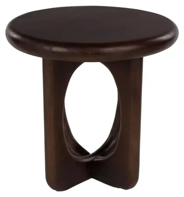 Productafbeelding van Bijzettafel Rond - 40 cm - Donkerbruin Mango Hout