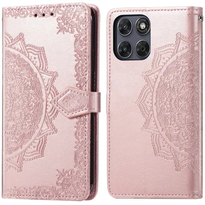 Imagen del producto de Funda libro Mandala para Motorola Moto G77 / G67 - Oro rosa