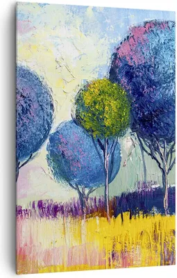 Produktbild von Bild auf Leinwand - Leinwandbild - Einteilig - Bäume Wiese Sommer - 80x120cm - Wand Bild - Wanddeko - Wandbilder - Leinwanddruck - Wanddekoration - Leinwand bilder - Wandbild - PA80x120-4056