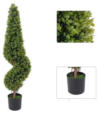 Immagine prodotto di Topiario a spirale in bosso artificiale, resistente ai raggi UV, sempreverde, altezza 90 cm