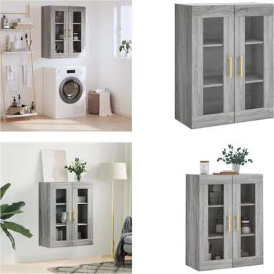 Obrázek produktu pro vidaXL Nástěnná skříňka Grey Sonoma 69,5x34x90 cm - Nástěnná skříňka - Skříňka - Úložná skříňka