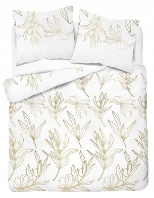Image de Detexpol Parure de lit satinée 220x200 feuilles blanc jaune