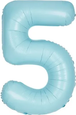 Produktbild von XL Folienballon hellblau matt Zahl 5