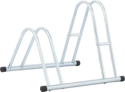 Image de Support de vélo au sol autoportant pour 2 vélos acier galvanisé