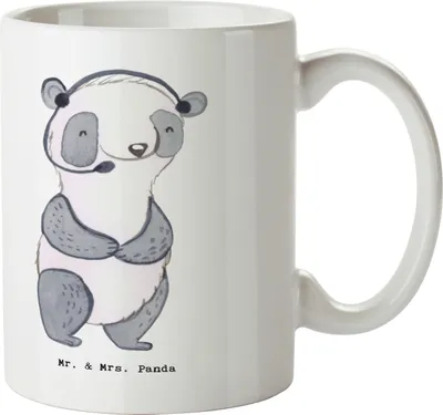 Produktbild von Mr. & Mrs. Panda Teebecher Meteorologin Herz - Weiß - Geschenk, kaffeebecher keramik, Tasse, Kaffeetasse, Becher, Teetasse