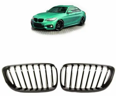 Productafbeelding van Sportieve radiatorgrille, geschikt voor BMW 2-serie (F22, F23), zwart, glanzend, ook geschikt voor de M2