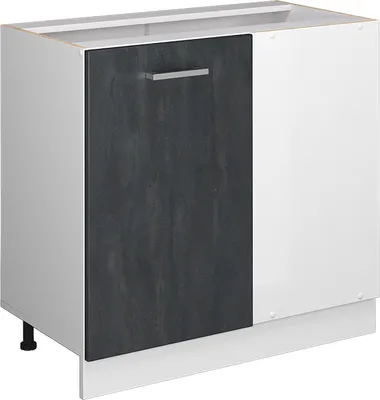 Produktbild von Eckunterschrank Vicco R-Line Schwarz Beton 86 cm ohne Arbeitsplatte, Model 47580