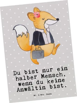 Produktbild von Mr. & Mrs. Panda Postkarte Anwältin Herz - Grau Pastell - Geschenk, Lustig, Ansichtskarten, Anwaltskanzlei, bildkarte, Fotokarte, Staatsexamen, Grußkarte, Spruch, Beruf