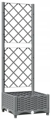 Zdjęcie produktu dla Donica Ogrodowa Z Kratą 40X40X121,5 Cm Jasnoszara