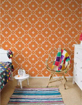 Produktbild von Coloray Fototapete 104x70 cm Latextapete Magicstick - Orange marokkanische Blumen empfindlich