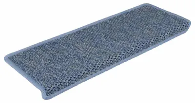 Image de vidaXL Tapis d'escalier autocollant aspect sisal 15 pcs. 65x21x4 cm bleu
