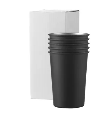 Produktbild von Edelstahlbecher 350 ml Schwarz Trinkbecher Camping Reise Mehrwegbecher