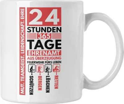 Produktbild von Trendation - Freiwillige Feuerwehr Tasse geschenk Feuerwehrmann (Weiß)