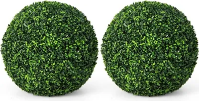 Immagine prodotto di Palline di bosso artificiali, 48 cm, resistenti ai raggi UV, set da 2