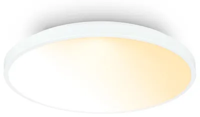 Immagine prodotto di Briloner COMPETO Lampada da soffitto a LED, dimmerabile, telecomando, regolazione temperatura colore CCT, paralume decorativo, bianco, Ø38 x 6 cm