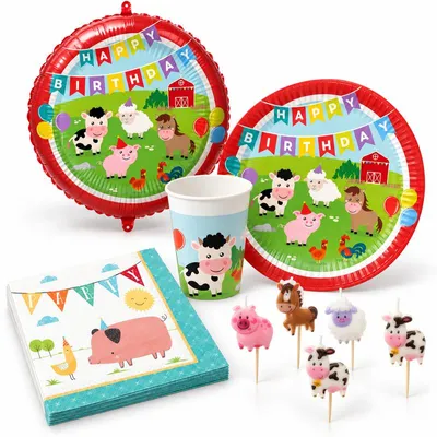 Produktbild von Bauernhof Kindergeburtstag Deko Partyset Geburtstag Party Dekoration
