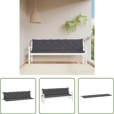 Immagine prodotto di The Living Store Cuscini per panca da giardino 2 pz. Antracite 200x50x7 cm Tessuto Oxford