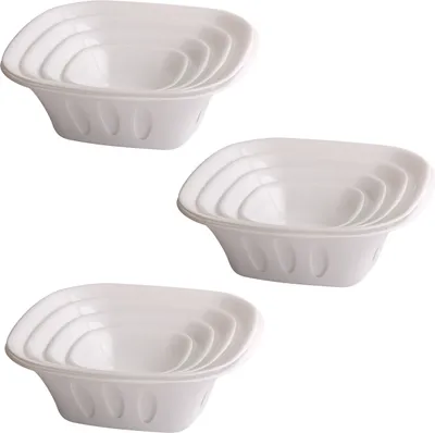 Produktbild von 3x 5-teilige stapelbare Aufbewahrungs-Schalen Obstschüssel Deko-Schüssel Set Kunststoff