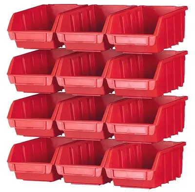 Aufbewahrungsboxen-Set, 12 Boxen + 4 Schienen, 16-teilig