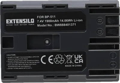 Produktbild von EXTENSILO Akku kompatibel mit Canon MV530i, MV500i, MV750i, MV650i, MV630i, MV600i, MV550i, MV730i, MV700i, MV700 Kamera (1900 mAh, 7,4 V, Li-Ion)