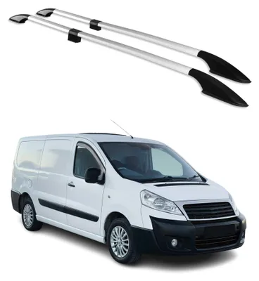Image de Barres de toit longitudinales pour Fiat Scudo 2006-2016 L2 Long Aluminium Gris
