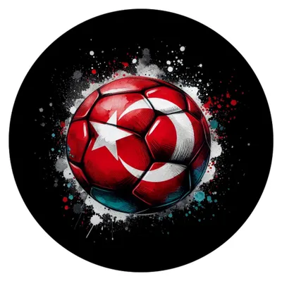 Produktbild von Runder Magnet mit Fußball Türkei Flagge für EM 2024