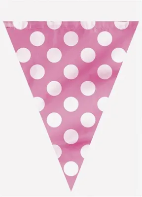 Produktbild von Wimpelkette Rosa Gepunktet 3,65m