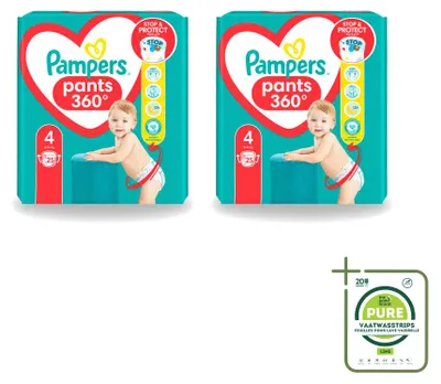 Imagen del producto de 2 pañales tipo pantalón Pampers Baby-Dry, talla 4, para bebés de 9 a 14 kg - Paquete grande - 2 unidades