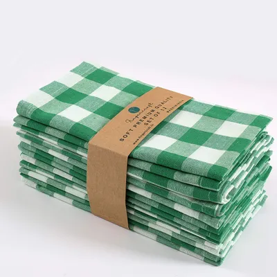Zdjęcie produktu dla Zestaw 12 serwetek bawełnianych w kratkę 20x20 cm