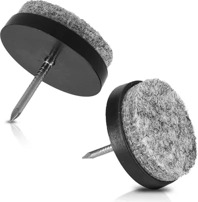 Navaris 20x Filzgleiter mit Nagel - 28mm Stuhlgleiter Set - Bodenschutz Gleiter rund für Möbel Stühle Parkett Laminat - Filz Schutz Schoner Schwarz
