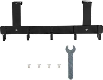 Productafbeelding van Famanu deurhakenrek met 5 haken - Aluminium deurhanger voor jassen, handdoeken en tassen