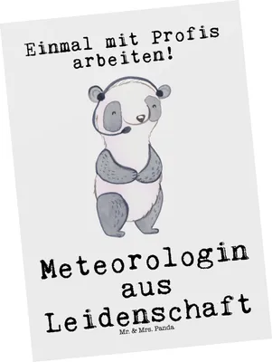 Produktbild von Mr. & Mrs. Panda Postkarte Meteorologin Leidenschaft - Weiß - Geschenk, Ansichtskarte, bildkarte, Postkarten, Grußkarte, Ansichtskarten