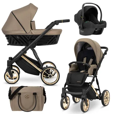 Produktbild von Kinderwagen Kunert Ivento Premium 3in1 - goldene Rahmenfarbe - Farbe: Caramel Macchiato