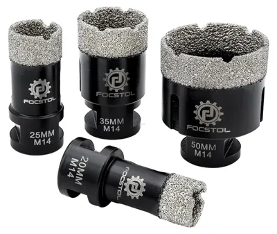 Immagine prodotto di Punte diamantate per piastrelle - Set da 4 pezzi - 20, 25, 35 e 50 mm - Per porcellana e marmo