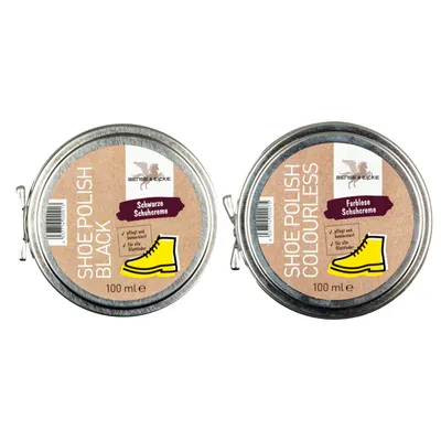 Produktbild von Set zur Schuhpflege - Shoe Polish black 100 ml & colourless 100 ml - Schuhcreme schwarz & farblos