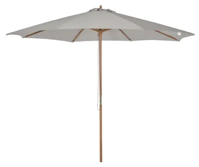 Produktbild von Sonnenschirm Holz 300 Cm Holzschirm Gartenschirm Balkonschirm Bambus Grau