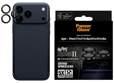 Produktbild von PanzerGlass Hoops Ceramic II Camera Lens Protector iPhone 17 Pro | iPhone 17 Pro Max | iPhone 16 Pro | 16 Pro Max