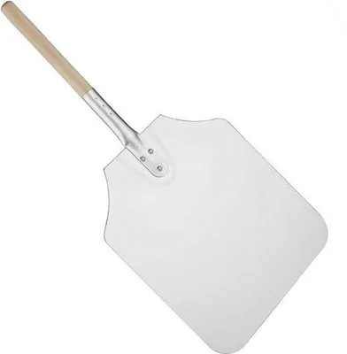 Zdjęcie produktu dla Łopatka do pizzy z drewna i aluminium, 31 x 36 cm, do użytku profesjonalnego