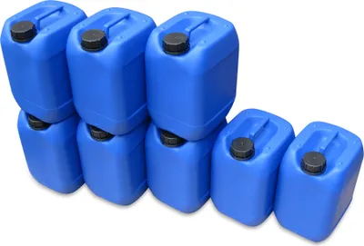 Produktbild von 8 Stück 10 Liter 10 L Kanister, Wasserkanister Farbe blau lebensmittelecht DIN51 (8x10knb51)