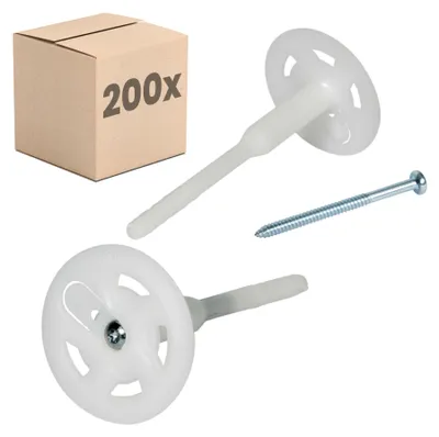 Produktbild von PROTEKTOR 200x Dämmstoff-Schraubdübel Ø8x140mm WDVS Dübel für Fassadendämmung